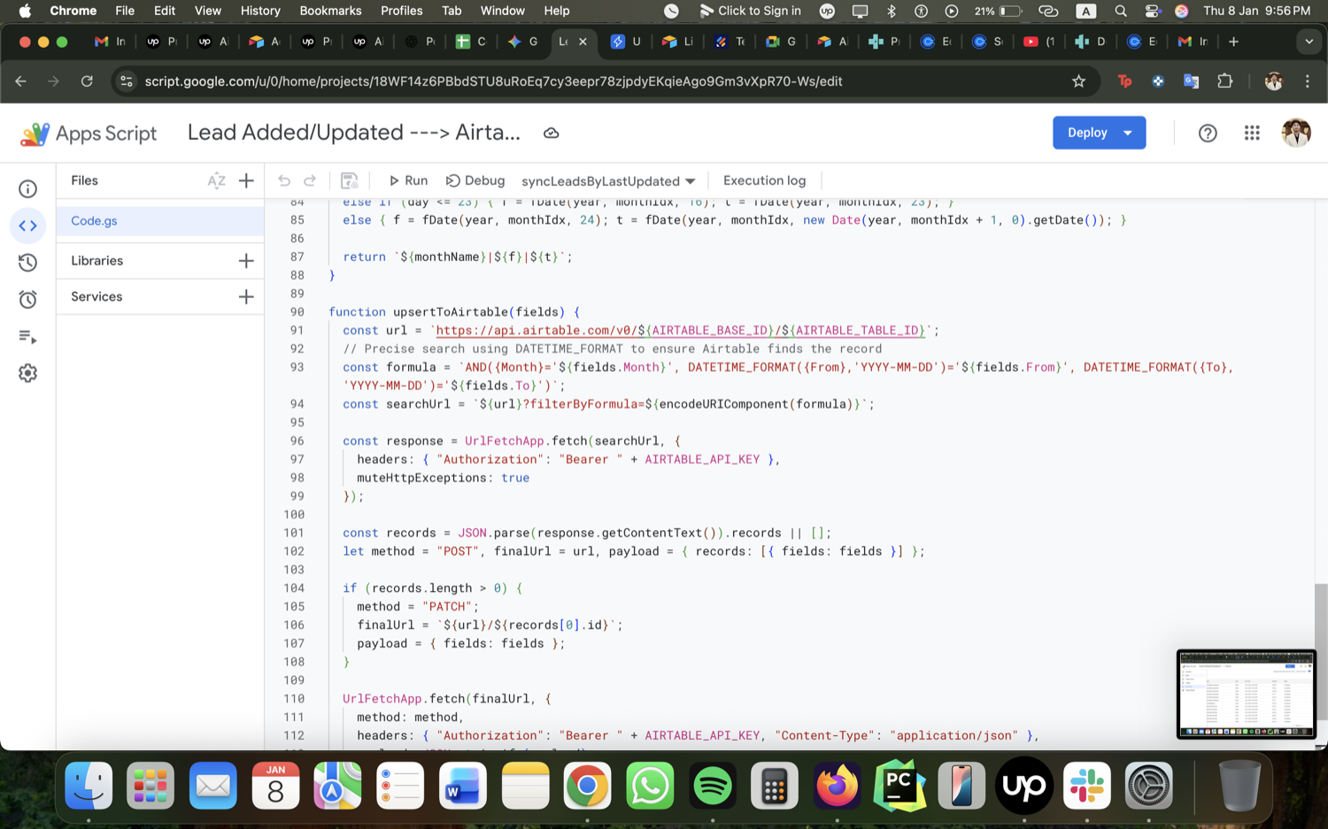 Google Sheets to Airtable Sync via Apps Script (REST API) screenshot 2